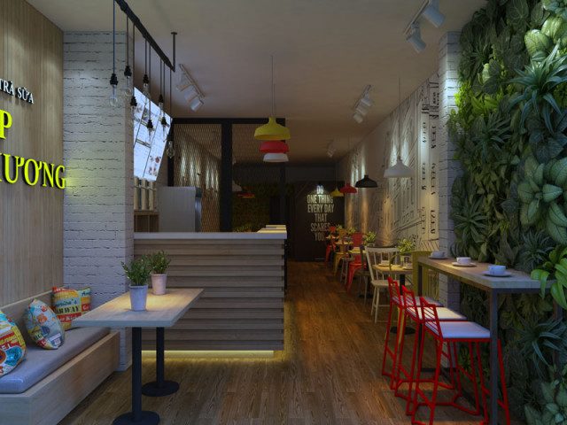 cách trang trí quán trà sữa đẹp