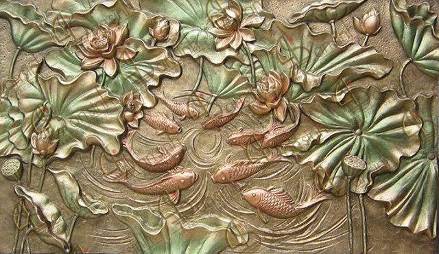 phù điêu cá chép tại Hà Tĩnh