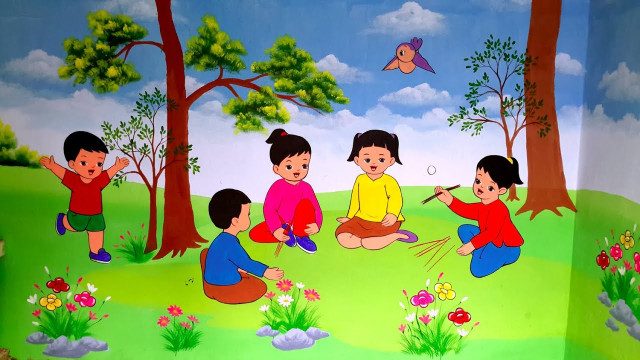 vẽ tranh tường mầm non tại hà tĩnh