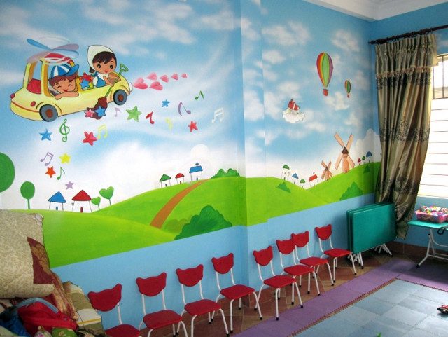 vẽ tranh tường mầm non tại hà tĩnh