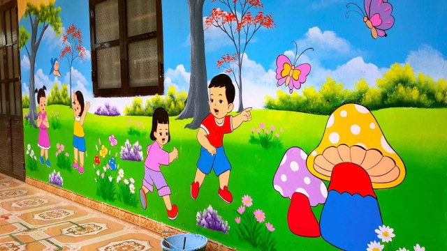 vẽ tranh tường mầm non tại nghệ an 2
