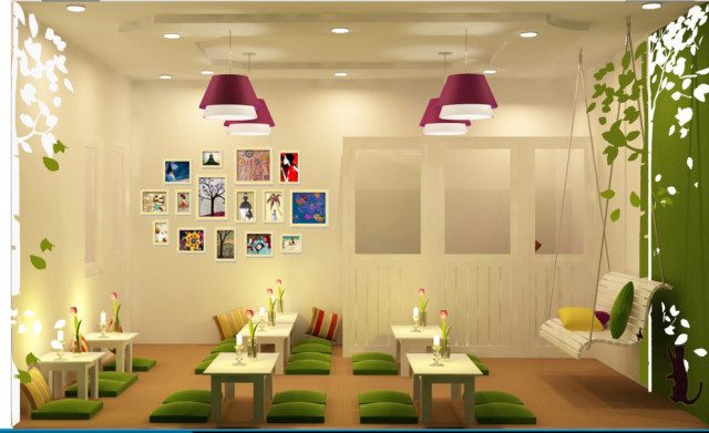 Vẽ tranh tường quán trà sữa tại Nghệ An