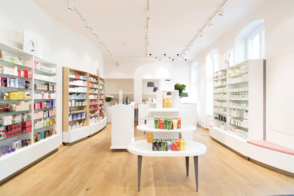 Thi công nội thất cửa hàng mỹ phẩm tại nghệ an