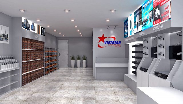 thi công shop phụ kiện điện thoại tại Nghệ An