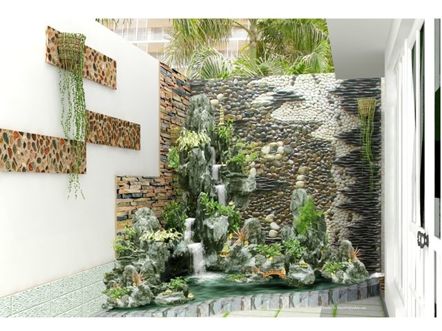 Thi công tiểu cảnh giếng trời tại hà tĩnh