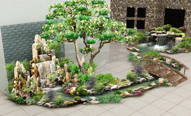 Thi công tiểu cảnh hòn non bộ tại Nghệ An