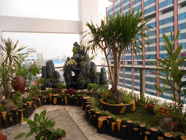 Thi công tiểu cảnh sân thượng tại hà tĩnh