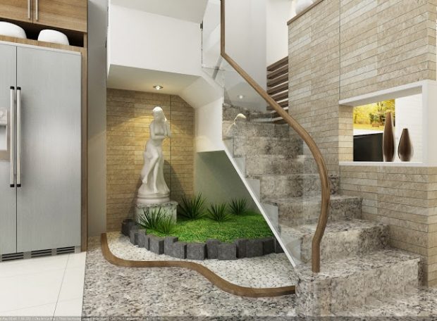 Thi công tiểu cảnh gầm cầu thang tại nghệ an