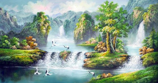 Vẽ tranh tường phong cảnh thiên nhiên