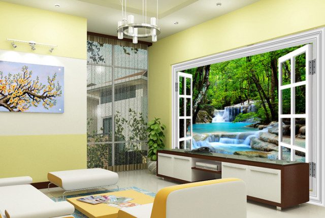 Vẽ tranh tường phòng khách