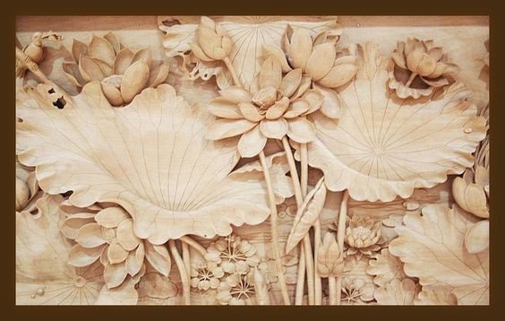 đắp phù điêu hoa sen