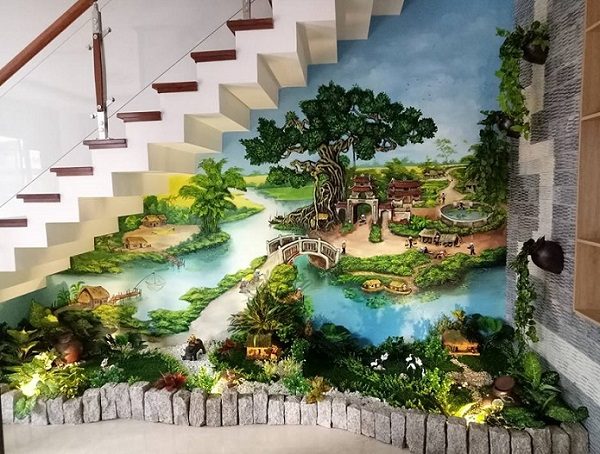 tranh vẽ tường cầu thang