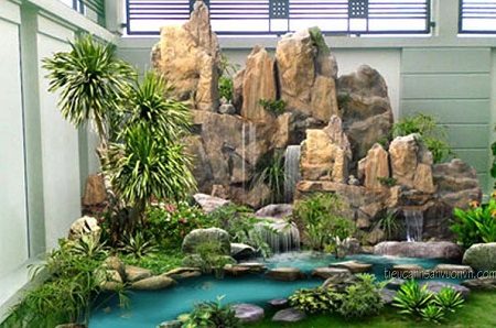 thiết kế thi công hòn non bộ