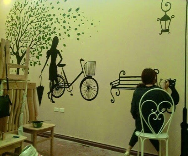 Vẽ tranh tường 3D cho quán trà sữa