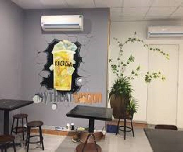 Vẽ tranh tường 3D cho quán trà sữa