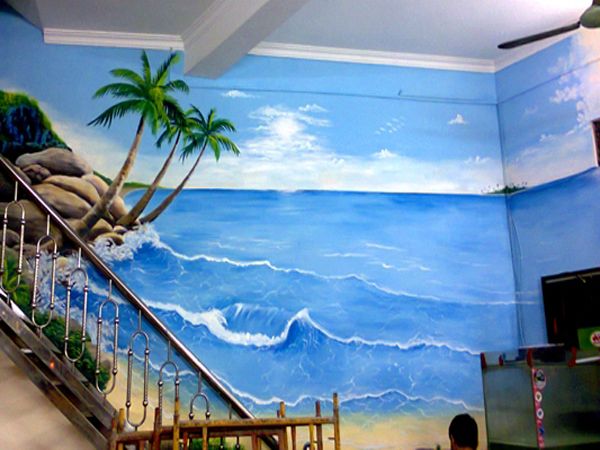 vẽ tranh tường cầu thang