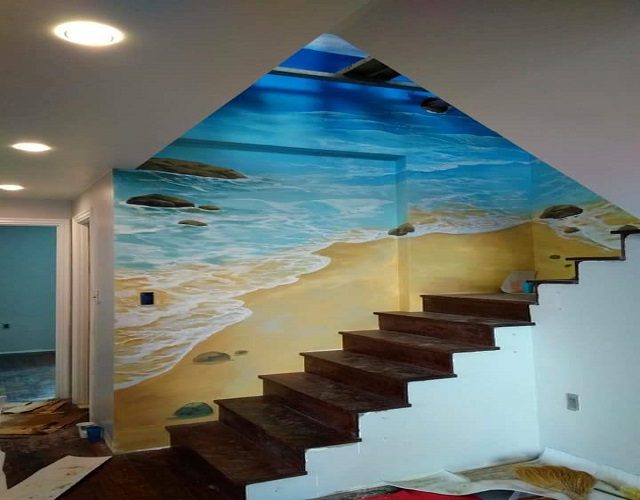 vẽ tranh tường cầu thang