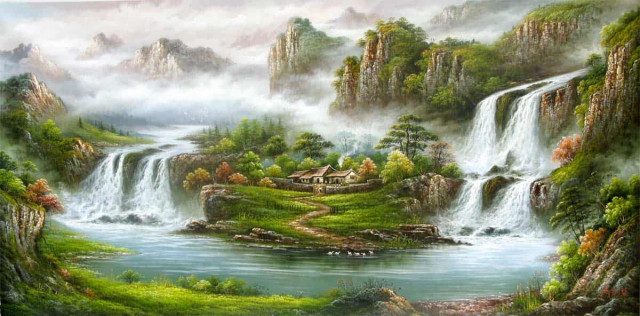 vẽ tranh tường phong cảnh