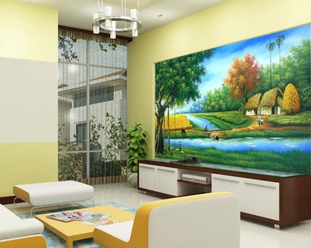 vẽ tranh tường phong cảnh