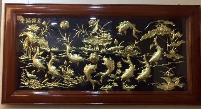 đắp phù điêu hoa sen