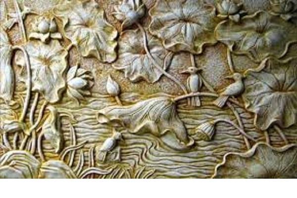 đắp phù điêu hoa sen