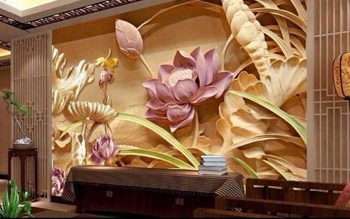 đắp phù điêu hoa sen