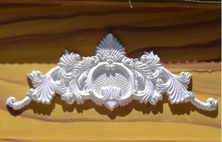 đắp phù điêu hoa văn đầu cột