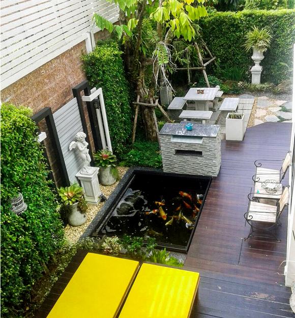 thi công hồ cá koi mini trong nhà