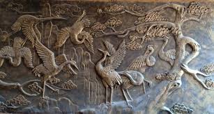 tranh phù điêu đắp nổi bằng xi măng giả đồng