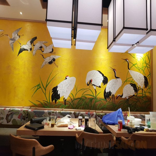 Vẽ tranh tường quán cafe đẹp