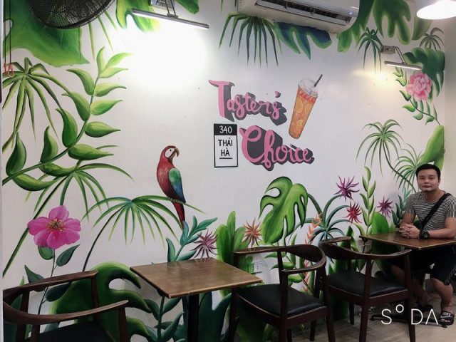Vẽ tranh tường quán cafe đẹp