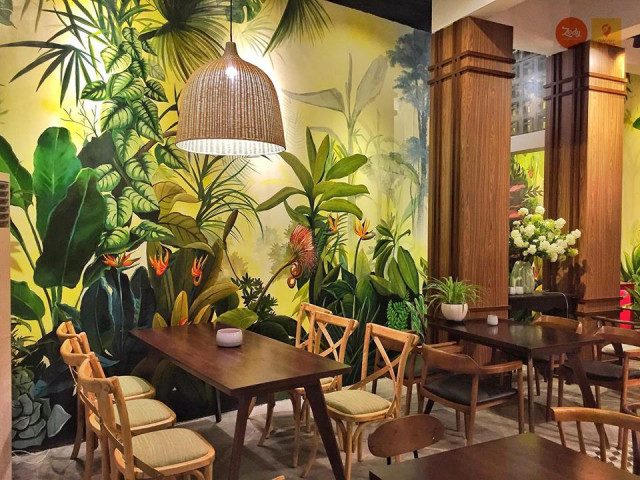 Vẽ tranh tường quán cafe đẹp