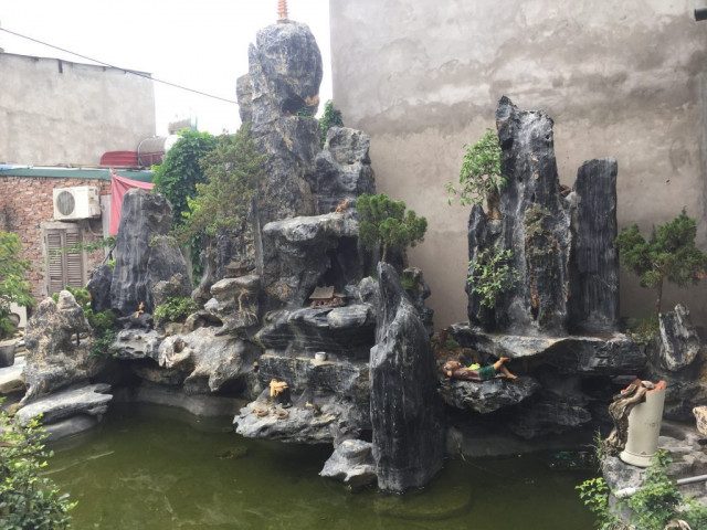 trang trí hòn non bộ, thác nước hồ cá koi