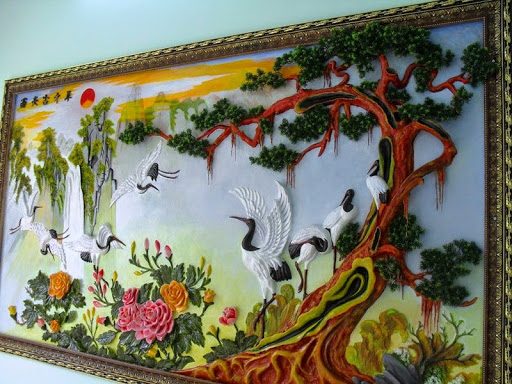 Đắp tranh phù điêu trang trí phòng khách đẹp