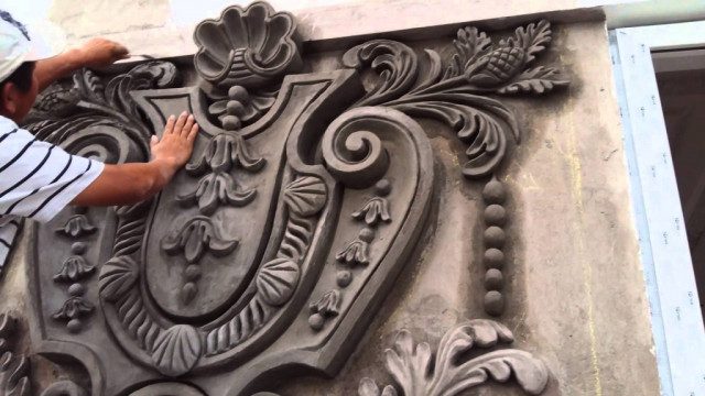 Thi công đắp phù điêu xi măng hoa văn tân cổ điển