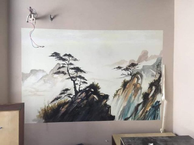 Các mẫu vẽ tranh tường đen trắng đẹp đơn giản