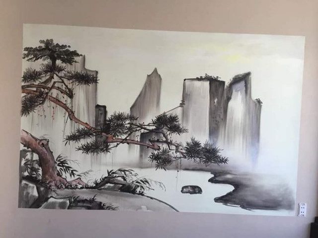 Các mẫu vẽ tranh tường đen trắng đẹp đơn giản