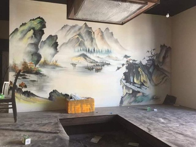 Các mẫu vẽ tranh tường đen trắng đẹp đơn giản