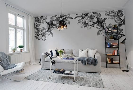 Các mẫu vẽ tranh tường đen trắng đẹp đơn giản