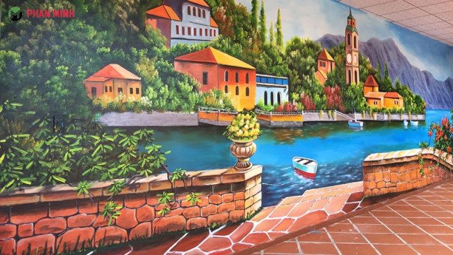 các mẫu tranh vẽ tường phong cảnh đẹp