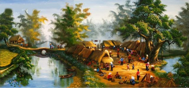 các mẫu tranh vẽ tường phong cảnh đẹp