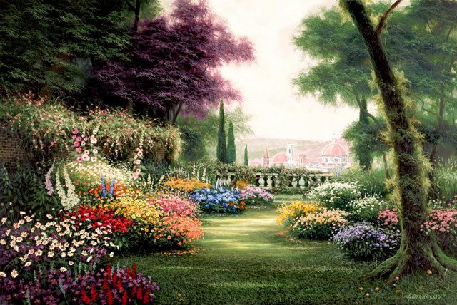 các mẫu tranh vẽ tường phong cảnh đẹp