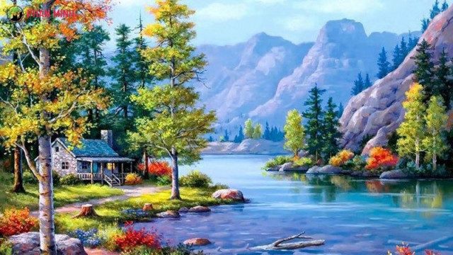các mẫu tranh vẽ tường phong cảnh đẹp
