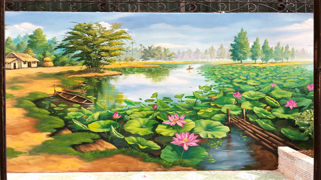 các mẫu tranh vẽ tường phong cảnh đẹp