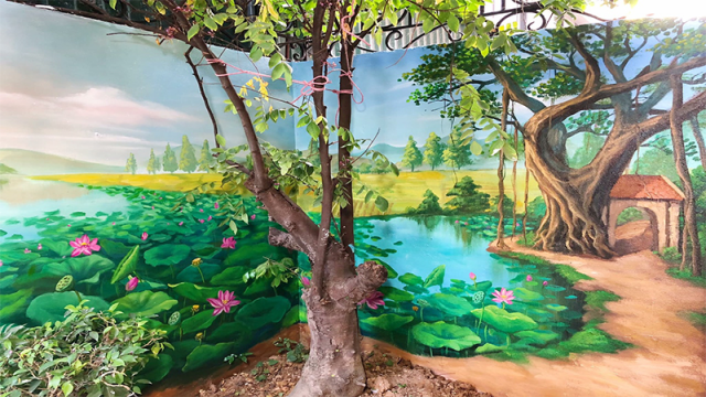 các mẫu tranh vẽ tường phong cảnh đẹp