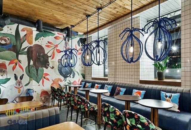 Vẽ tranh tường quán trà sữa đẹp thiết kế riêng