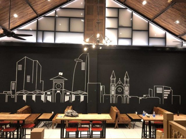 Vẽ tranh tường quán trà sữa đẹp thiết kế riêng