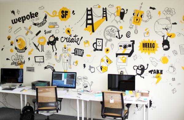 vẽ tranh tường trang trí văn phòng công ty