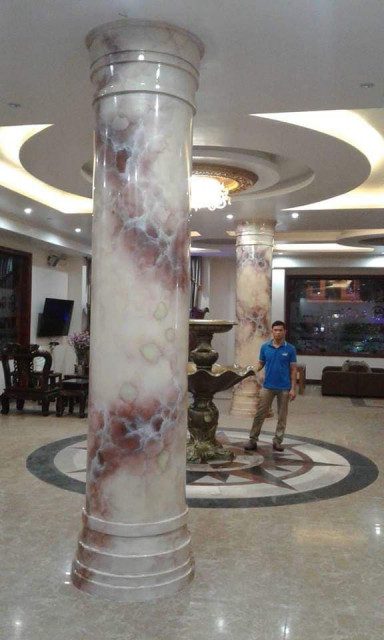 Cột giả đá | Thi công sơn giả đá cẩm thạch đẹp giá rẻ