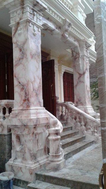 Cột giả đá | Thi công sơn giả đá cẩm thạch đẹp giá rẻ